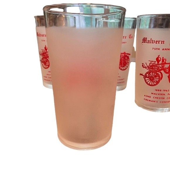 Vintage drinking glasses Malvern Fire Company - Picture 3 of 3